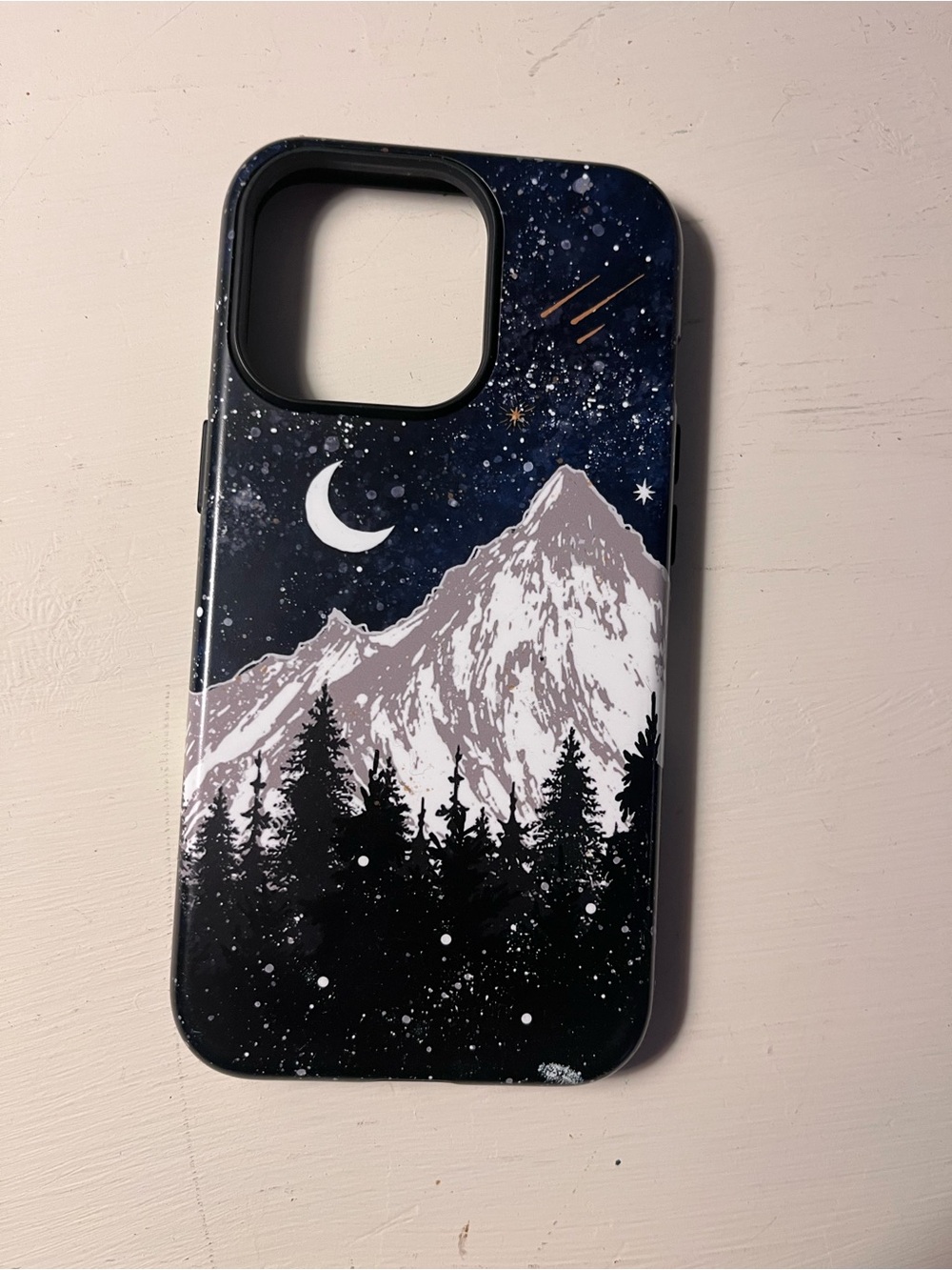 Night Mountain Graphic Phone Case - Black & Navy iPhone 13 PRO